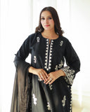 Delight Black Emb Long Length 2Pc