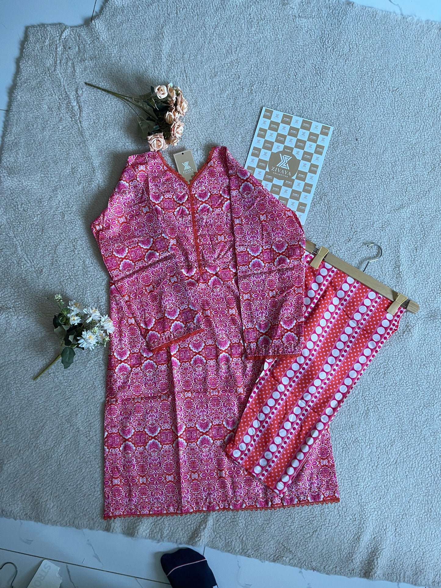 Pink Paisley Cotton Outfit