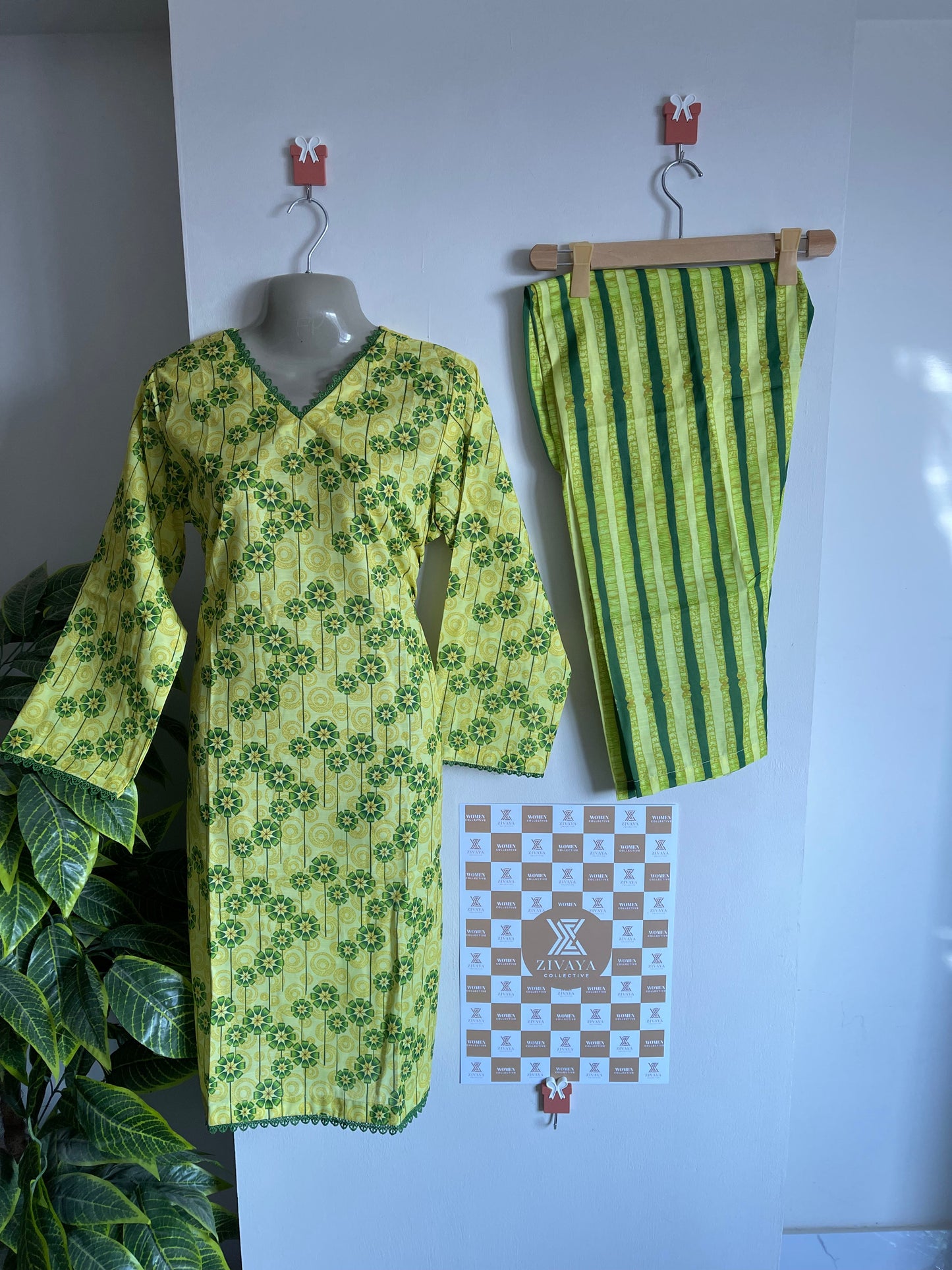 Green Floral Cotton Kurta