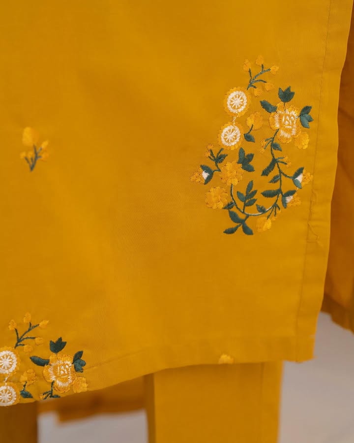 Tulip Mustard Embroidery 2Pc