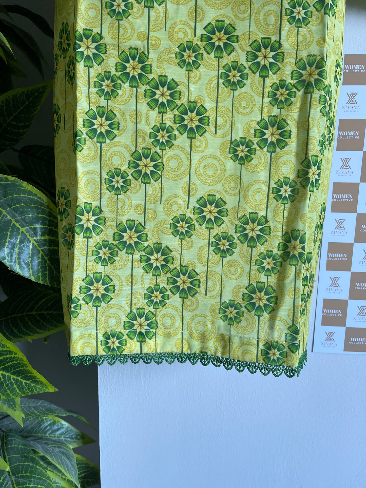 Green Floral Cotton Kurta